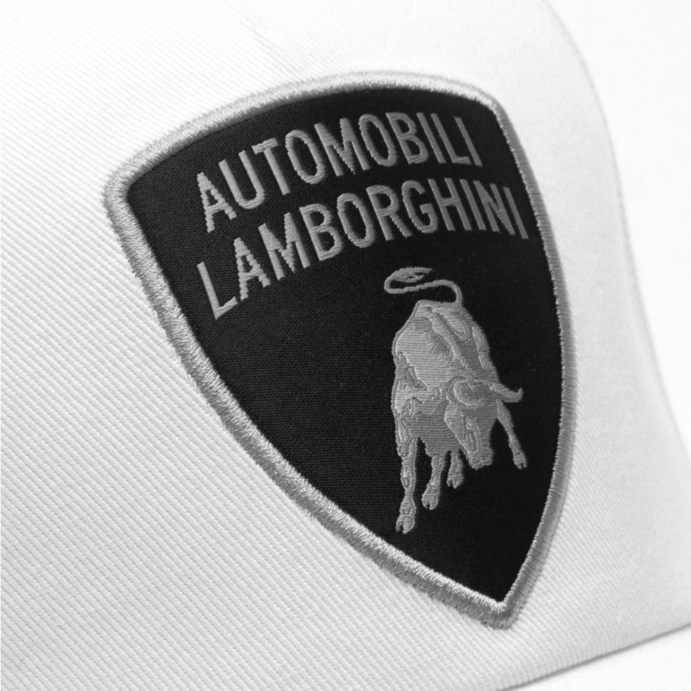 Paddock Collection Lamborghini White with Silver/Black Logo Hat - new w/out tags